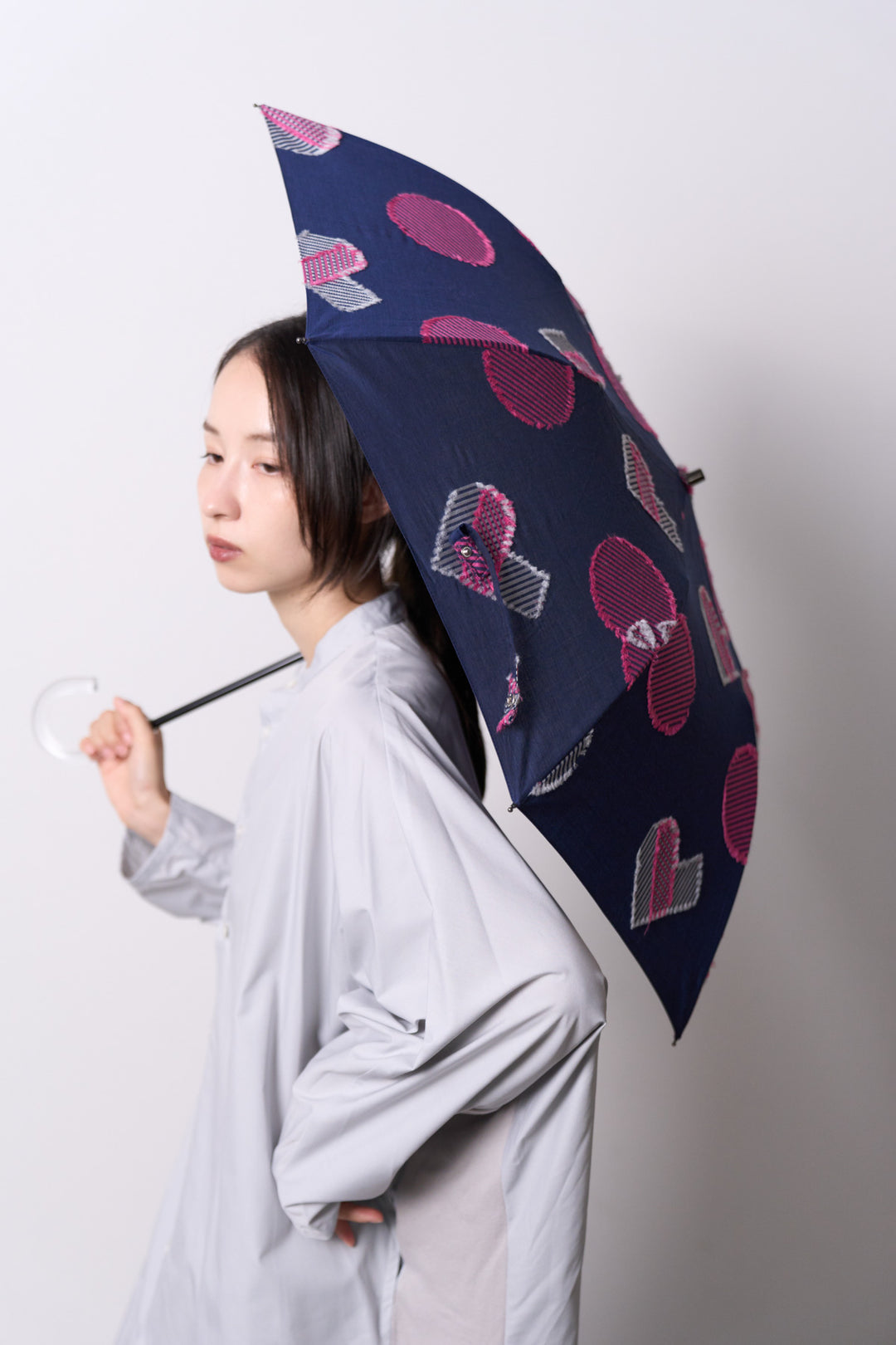 -POLS DOT-　折りたたみ晴雨兼用日傘　col:ネイビー