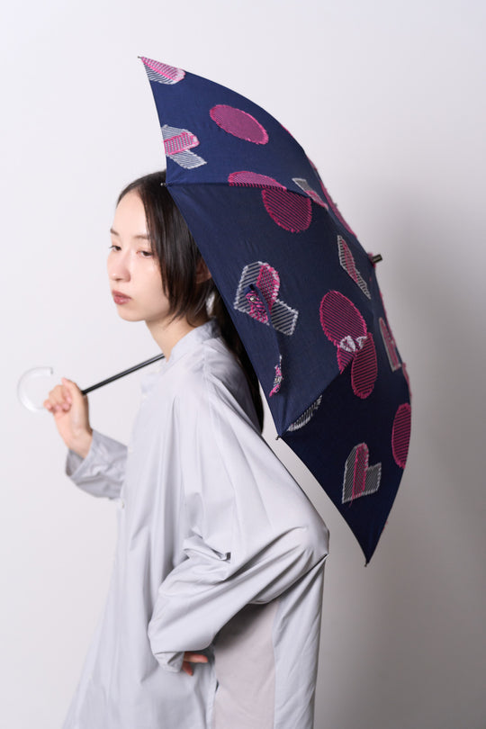 -POLS DOT-　折りたたみ晴雨兼用日傘　col:ネイビー