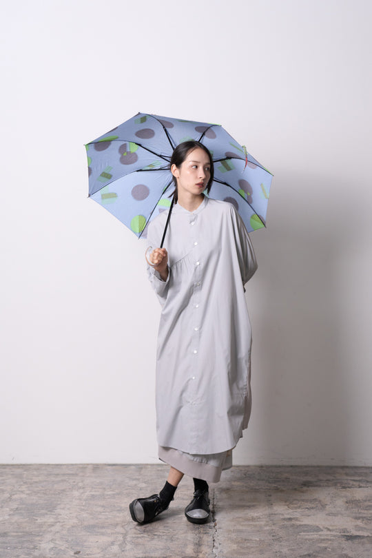 -POLS DOT-　折りたたみ晴雨兼用日傘　col:サックス