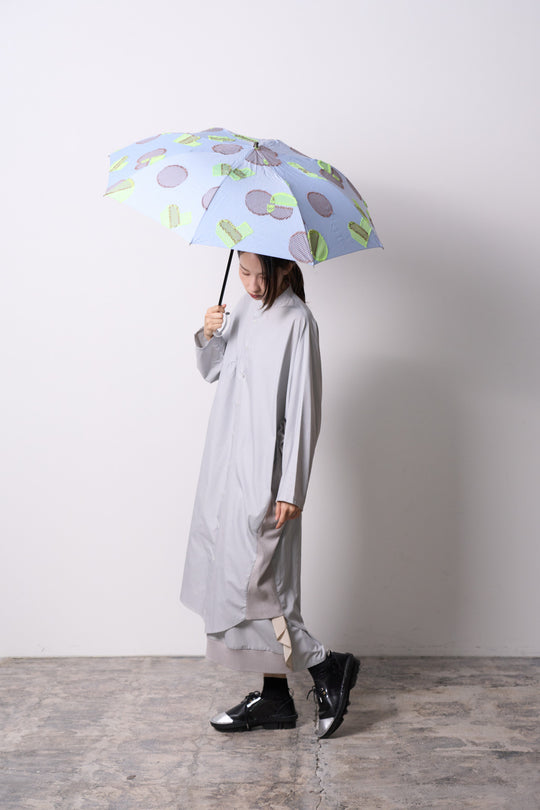 -POLS DOT-　折りたたみ晴雨兼用日傘　col:サックス