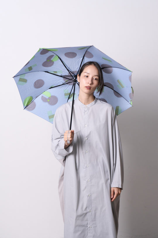 -POLS DOT-　折りたたみ晴雨兼用日傘　col:サックス