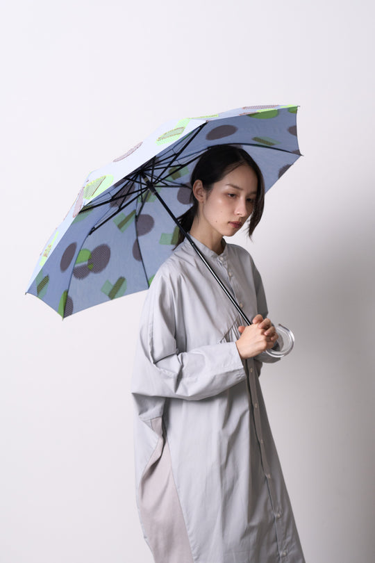 -POLS DOT-　折りたたみ晴雨兼用日傘　col:サックス