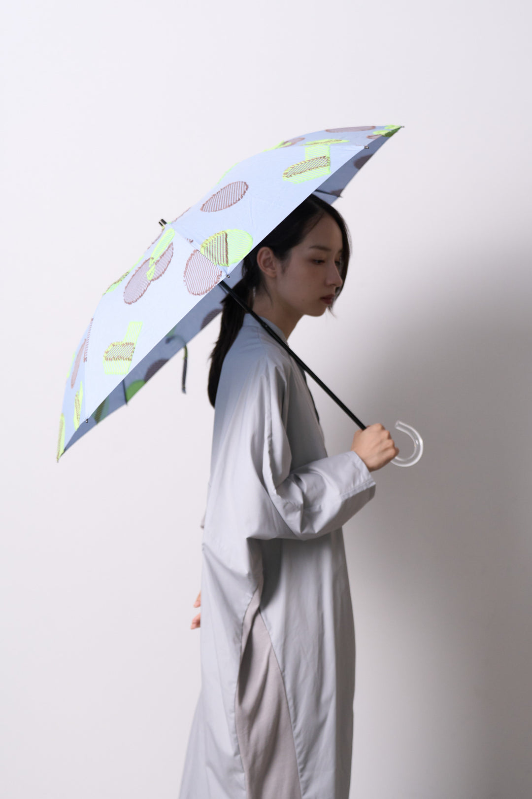 -POLS DOT-　折りたたみ晴雨兼用日傘　col:サックス