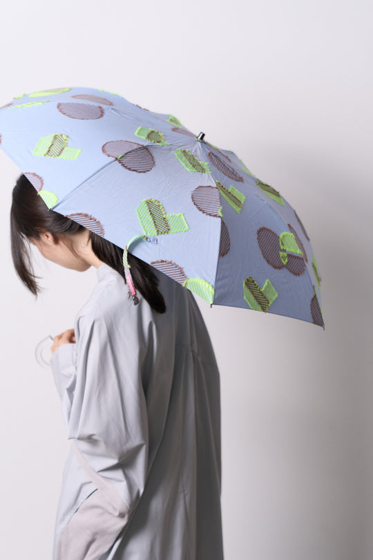 -POLS DOT-　折りたたみ晴雨兼用日傘　col:サックス