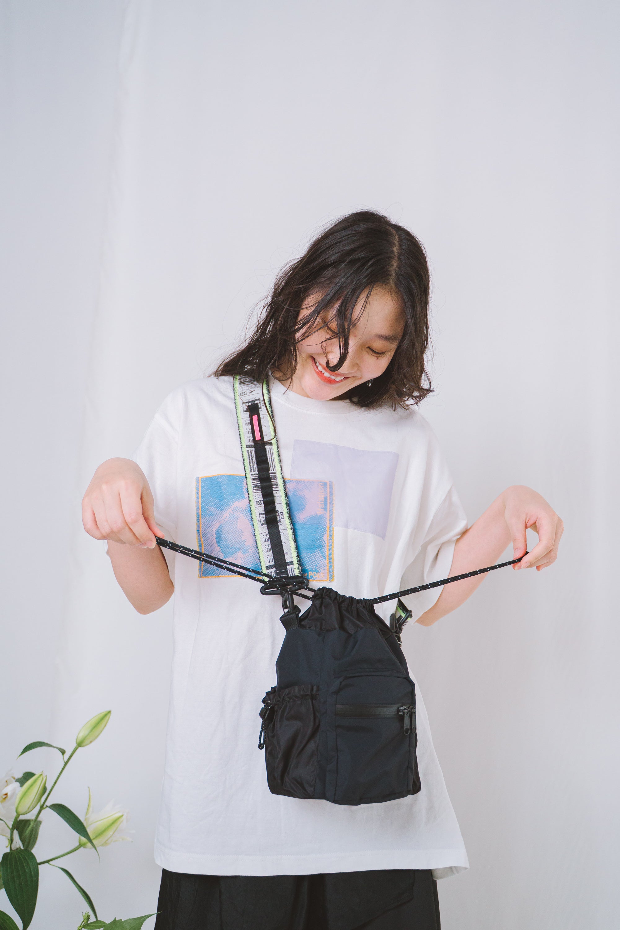 Switchers- 巾着バッグ col:ブラック – POLS