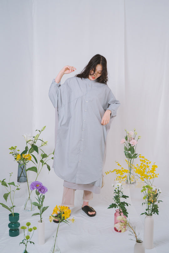 -CLIONE-　シャツワンピース　col:グレー