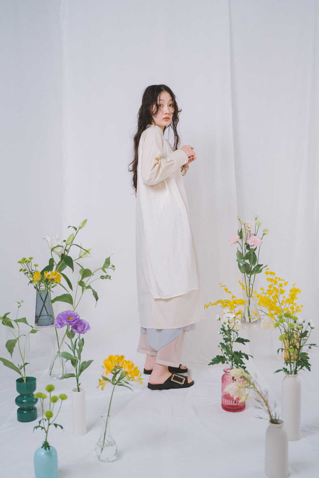 -TWIN BUTTON-　シャツワンピース　col:ベージュ