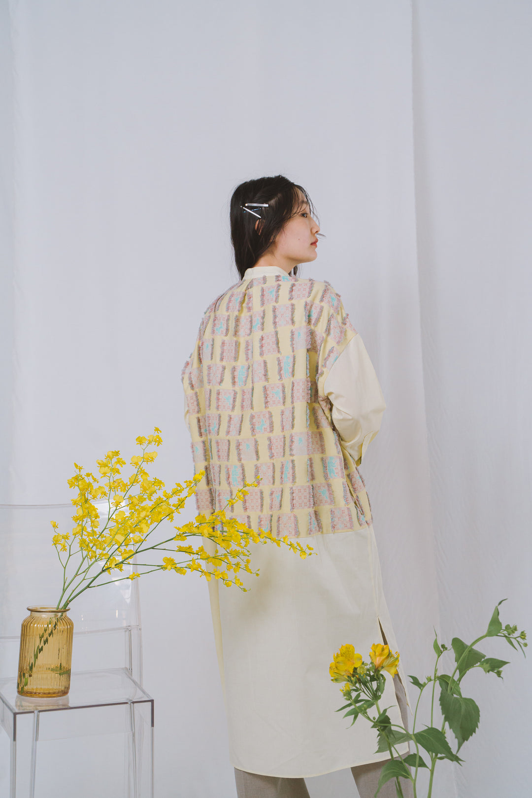 -Forest Check-　シャツワンピース　col:クリーム