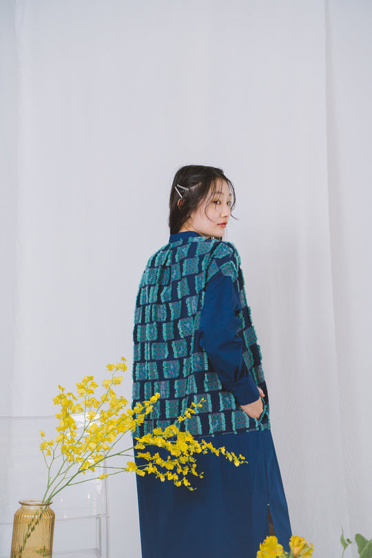 -Forest Check-　シャツワンピース　col:ブルー