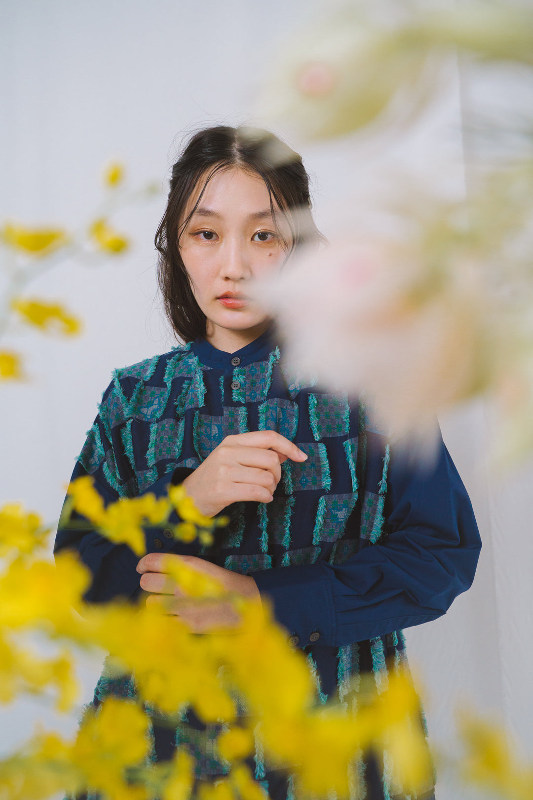 -Forest Check-　シャツワンピース　col:ブルー