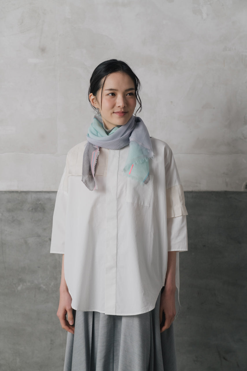 極細コットン播州織ストール　Sサイズ　col:チャコール(CHEM)