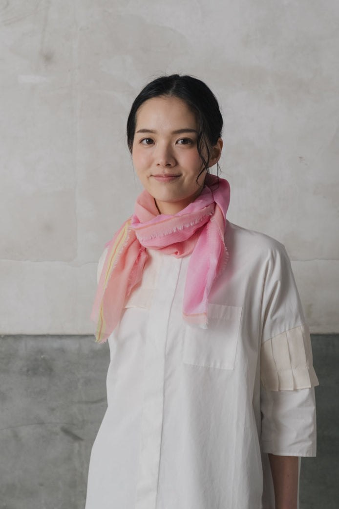 極細コットン播州織ストール　Sサイズ　col:ピンク(PEPK)