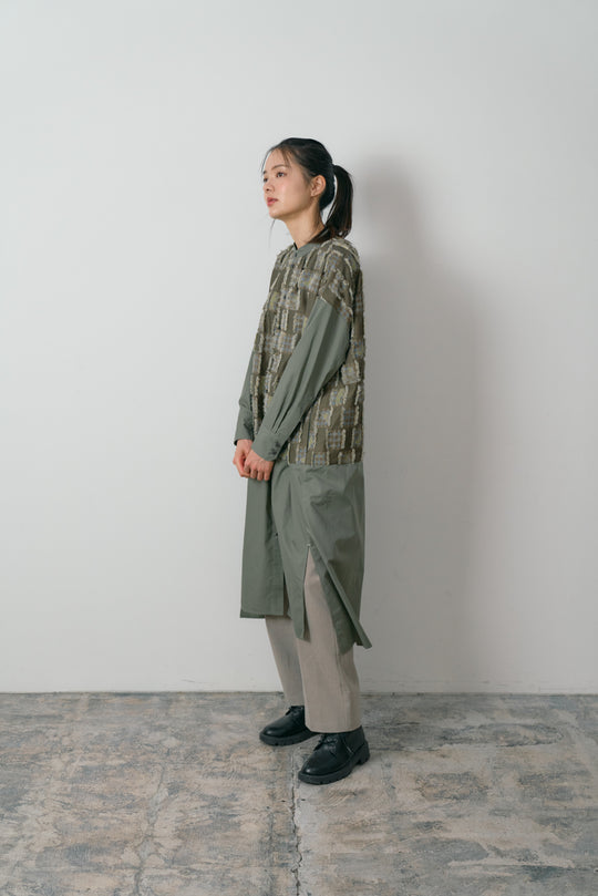 -Forest Check-　シャツワンピース　col:カーキ