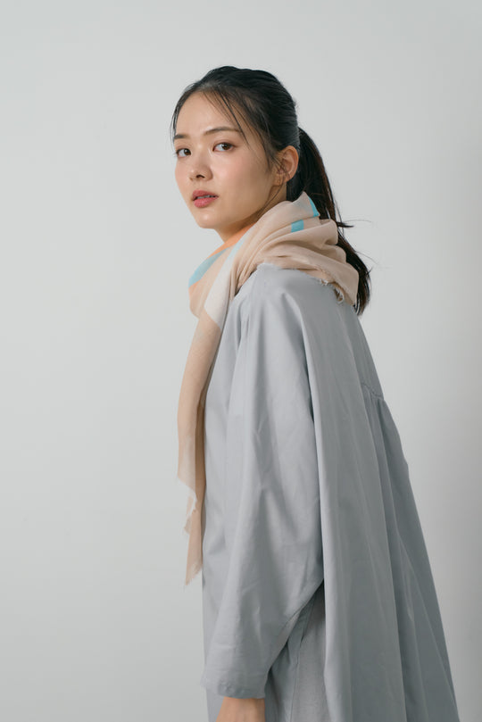極細コットン播州織ストール　Mサイズ　col:ベージュ(BEO)