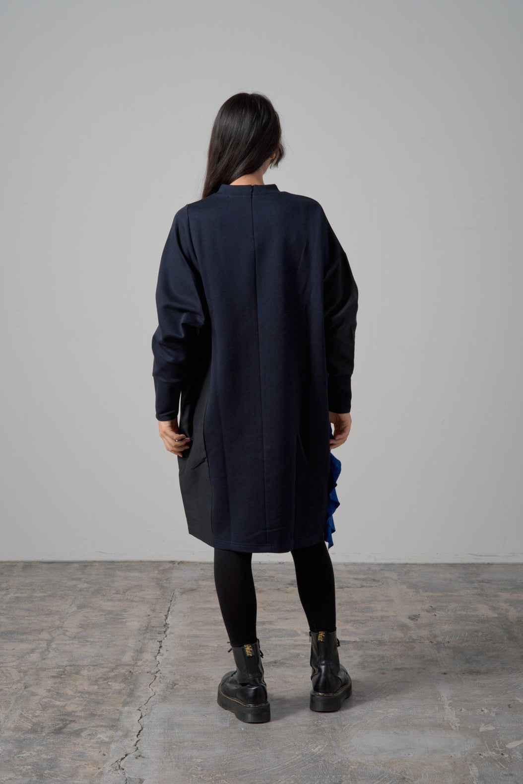 バイカラーワンピース　col:ブラック