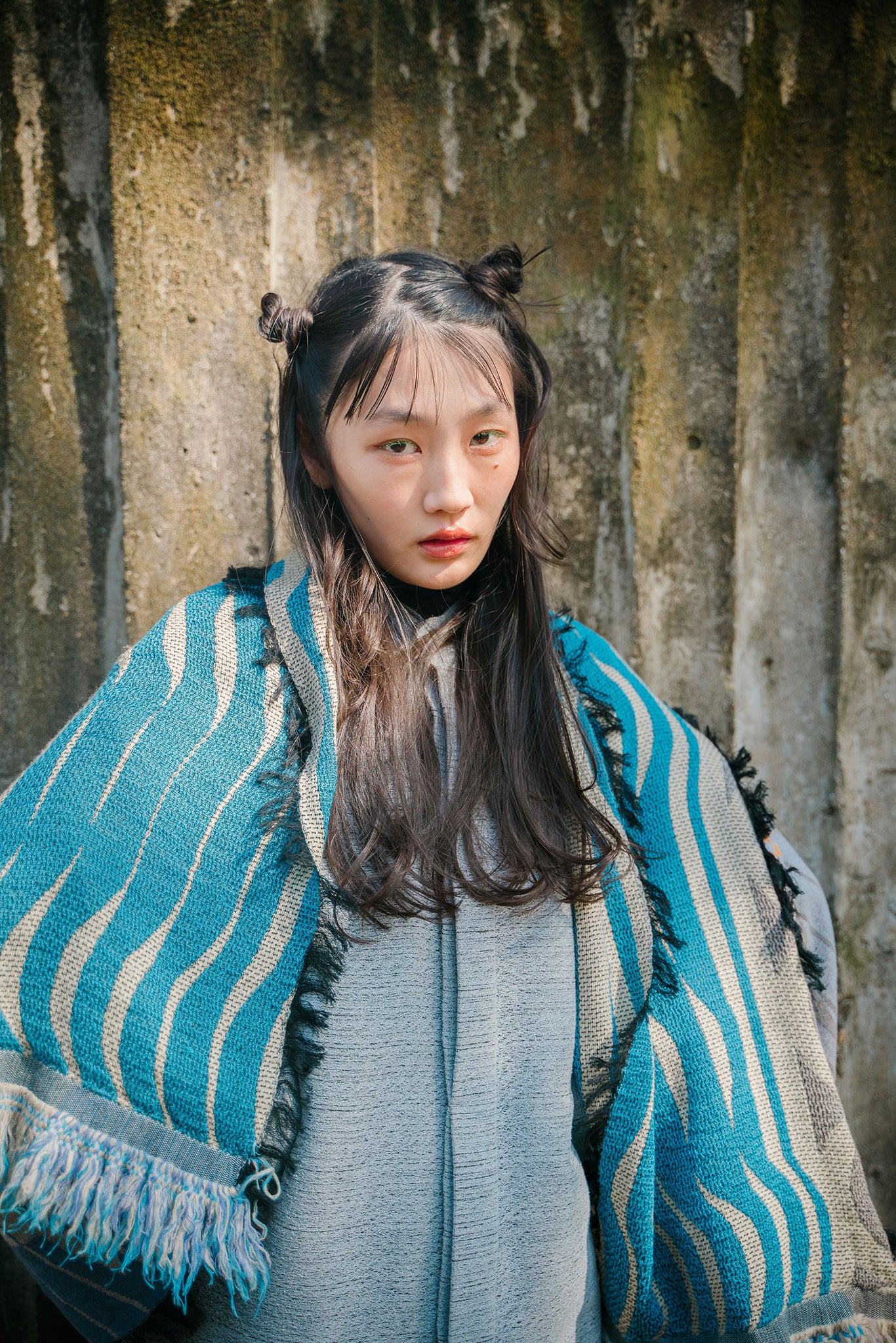 Breeze- MOHIKAN WOOLストール col:ブルー – POLS