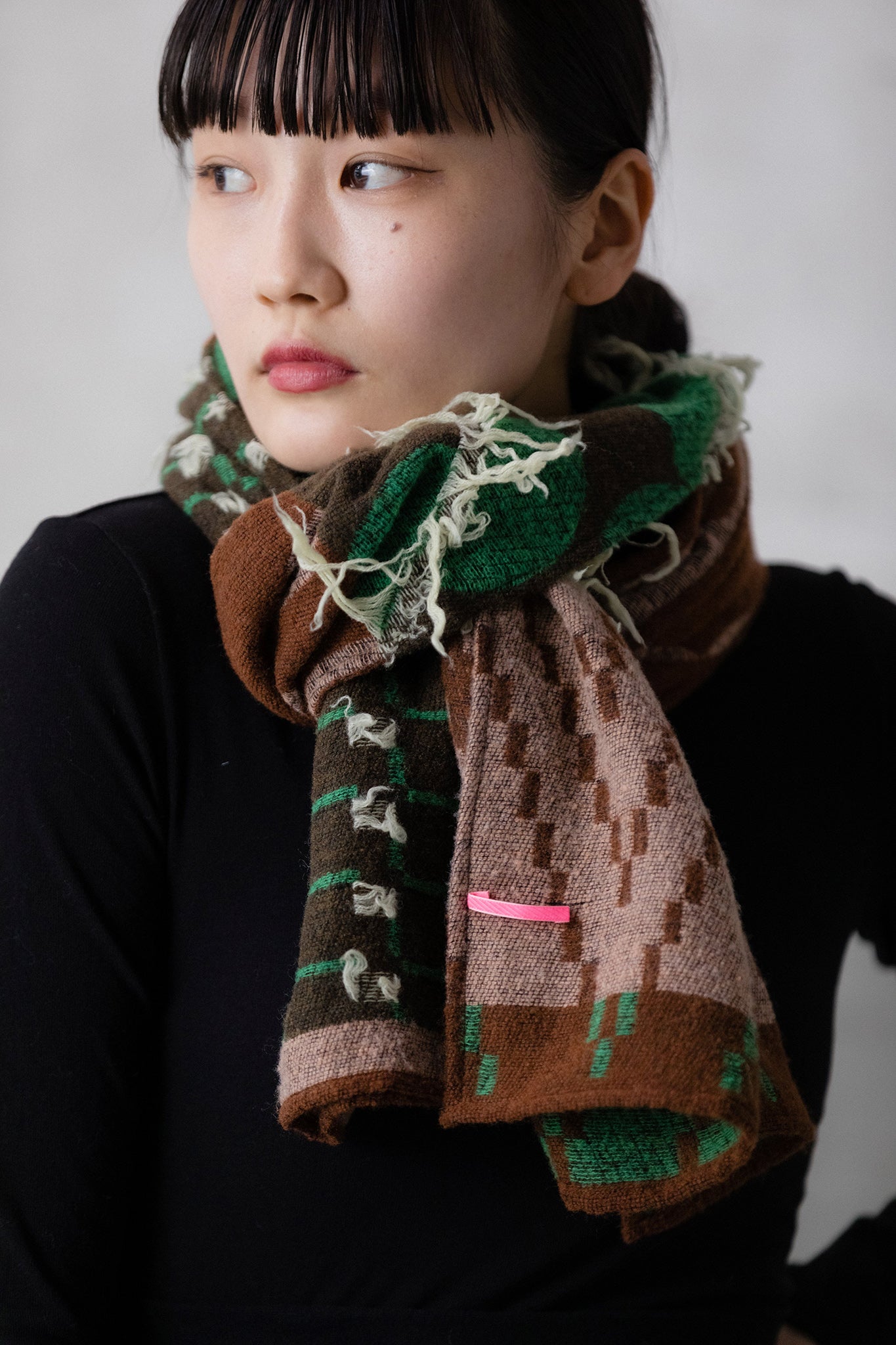 AcuneStudios ストール Cave Adventure- ウールカットジャカードストール col:ブラウン – POLS