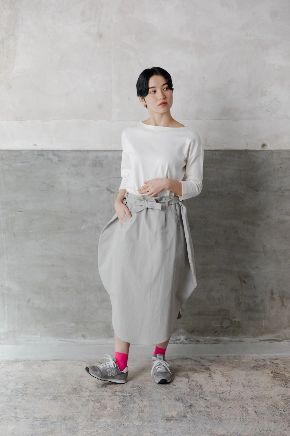 -ROUND-　スカート　col:グレー