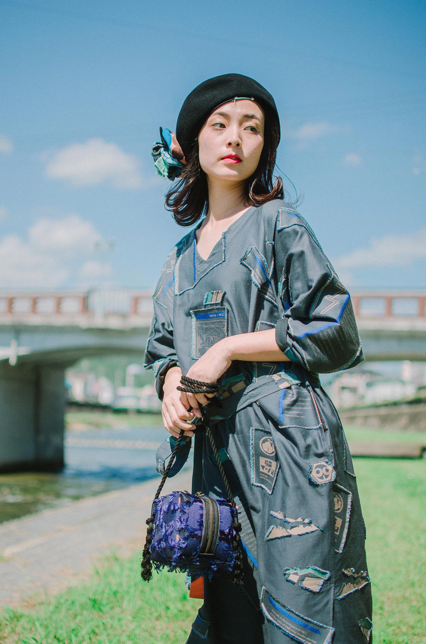 OSANPO- POLS×maxim ベレー帽 col:ネイビー