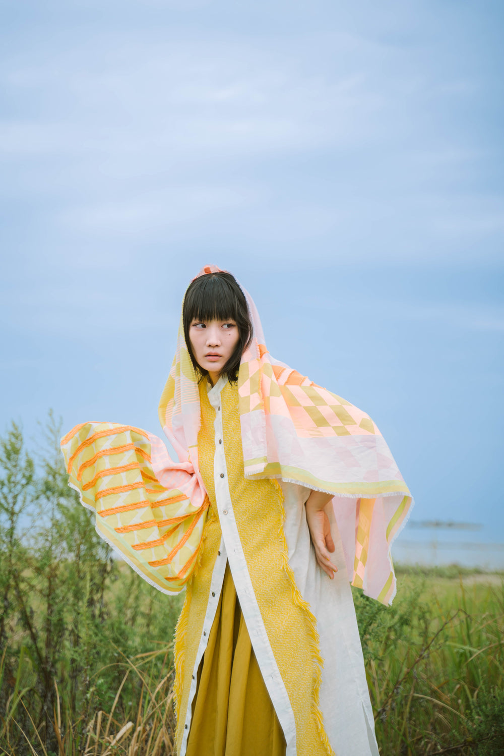 -Asase-　FUSAスカーフ　col:イエロー