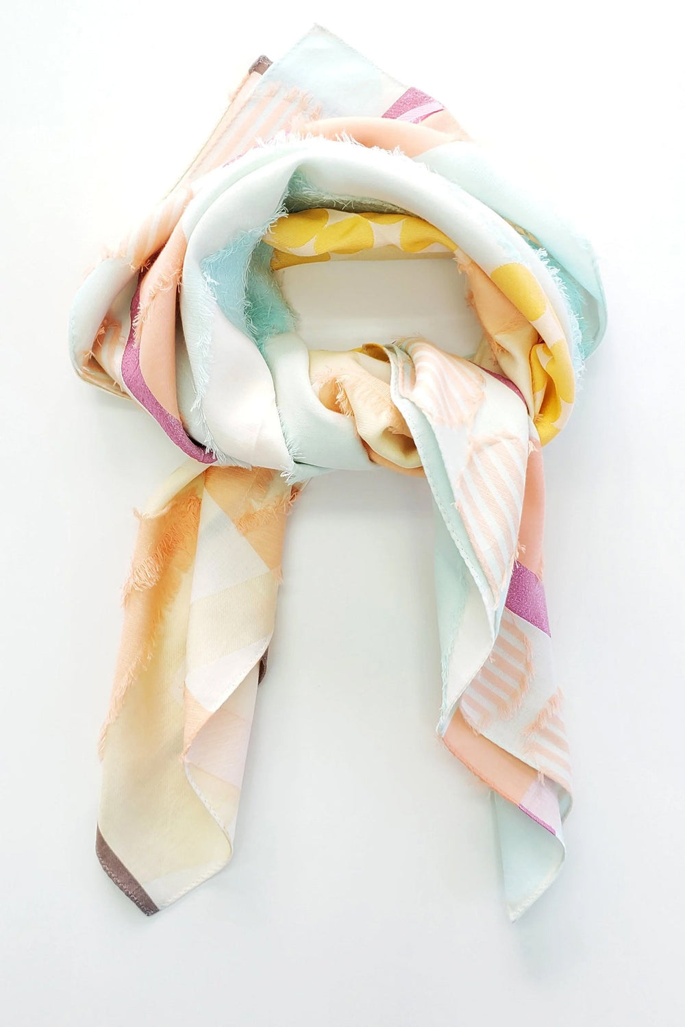 -Yama-　キュプラスカーフ　col:オレンジグリーン