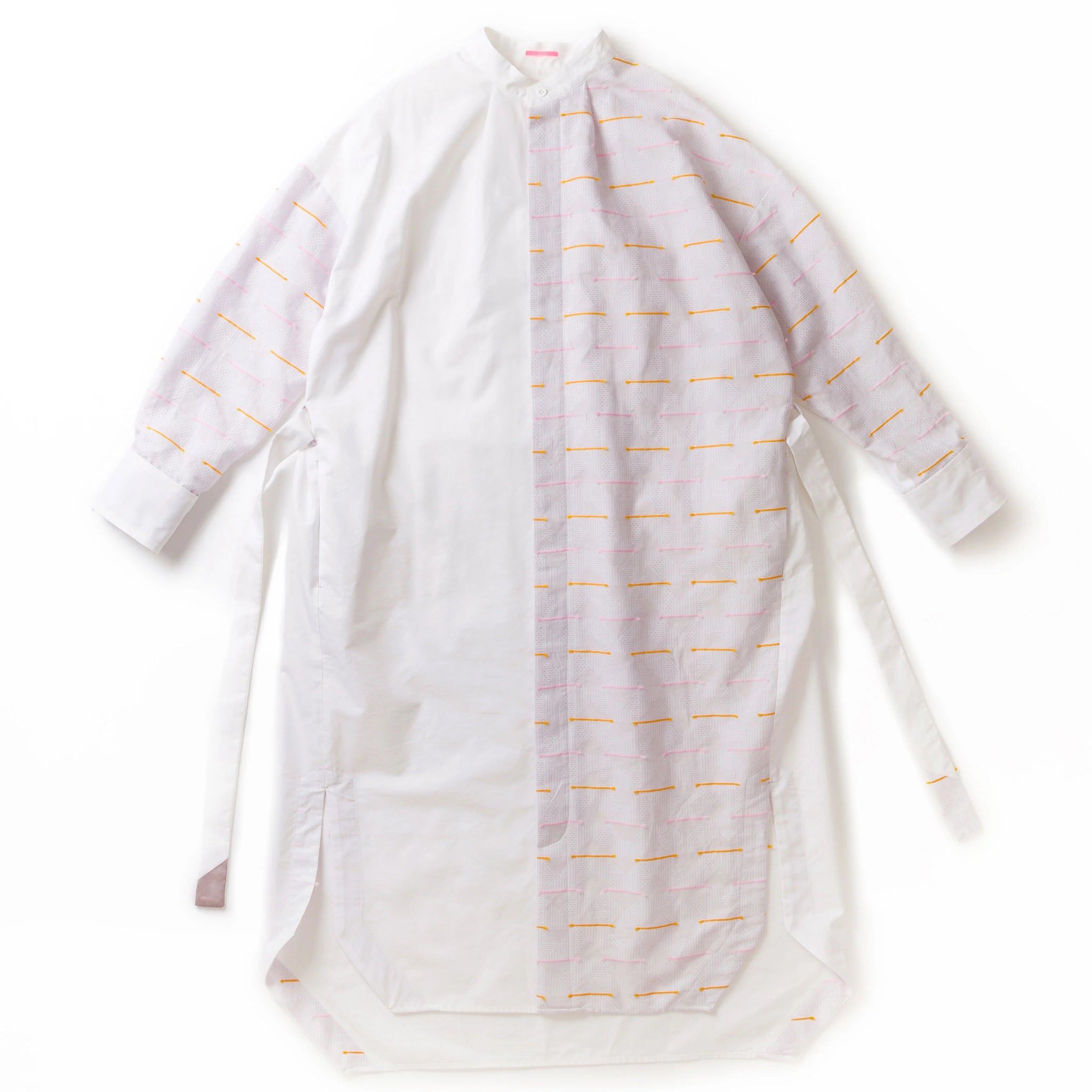 【♡】Wsc archive シャツワンピース 002 ホワイト M SACRA サクラ シャツワンピース バンドカラー 高密度コットン