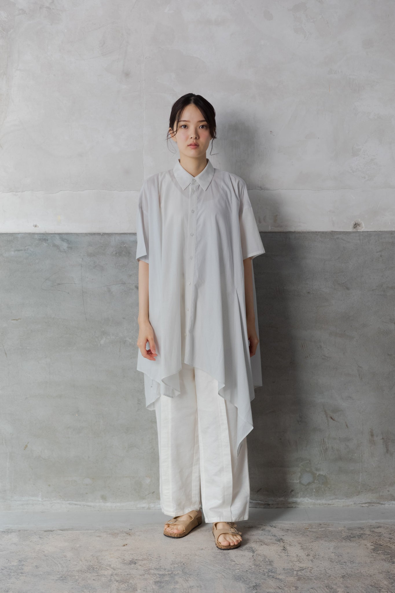 MINIストライプ チュニック col:グレー – POLS