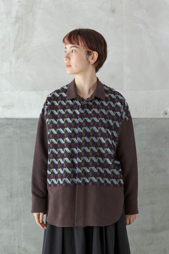 -KIRAMEKI-　ネルシャツ　col:ブラウン