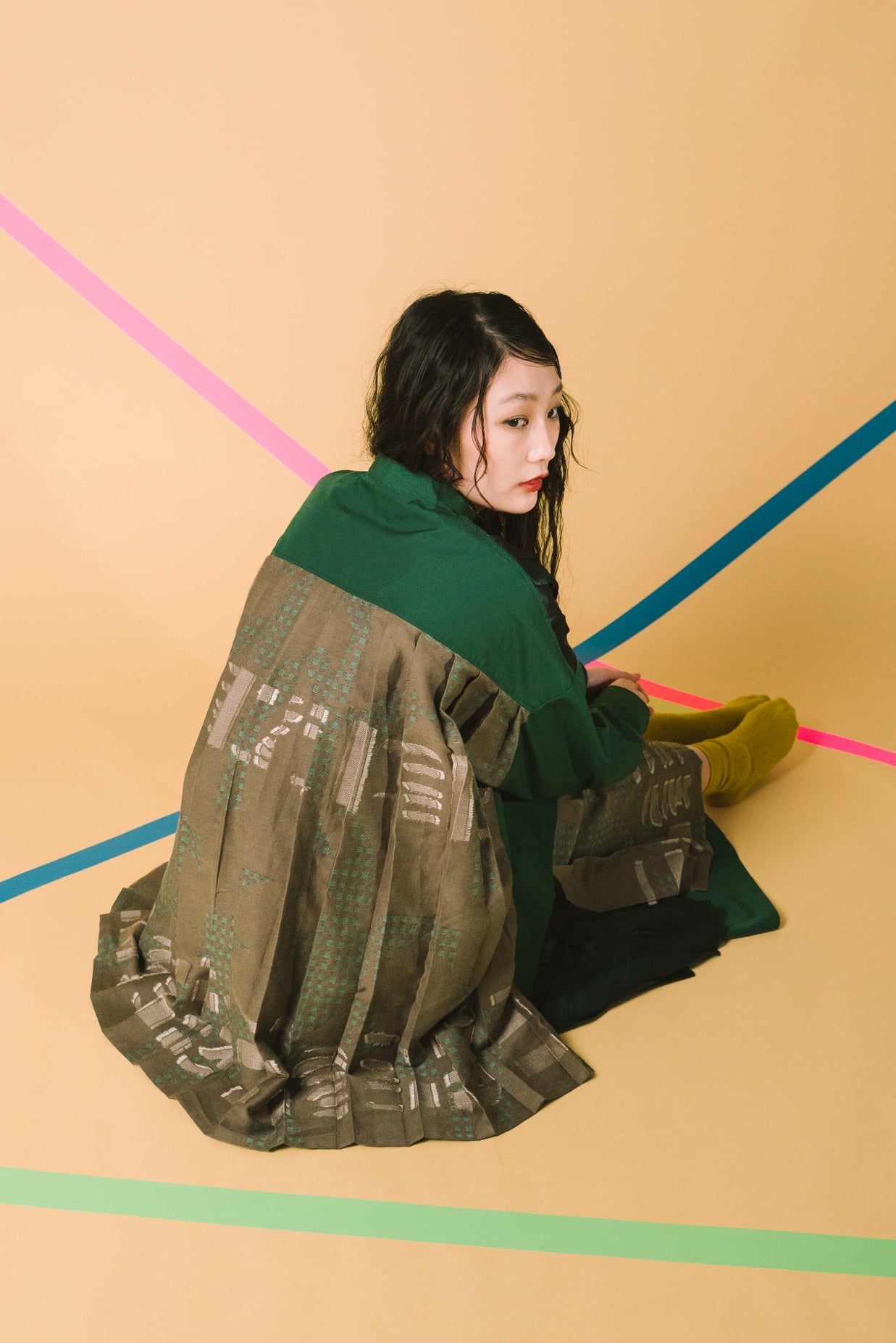 Hidden Gingham- シャツ col:グリーン – POLS