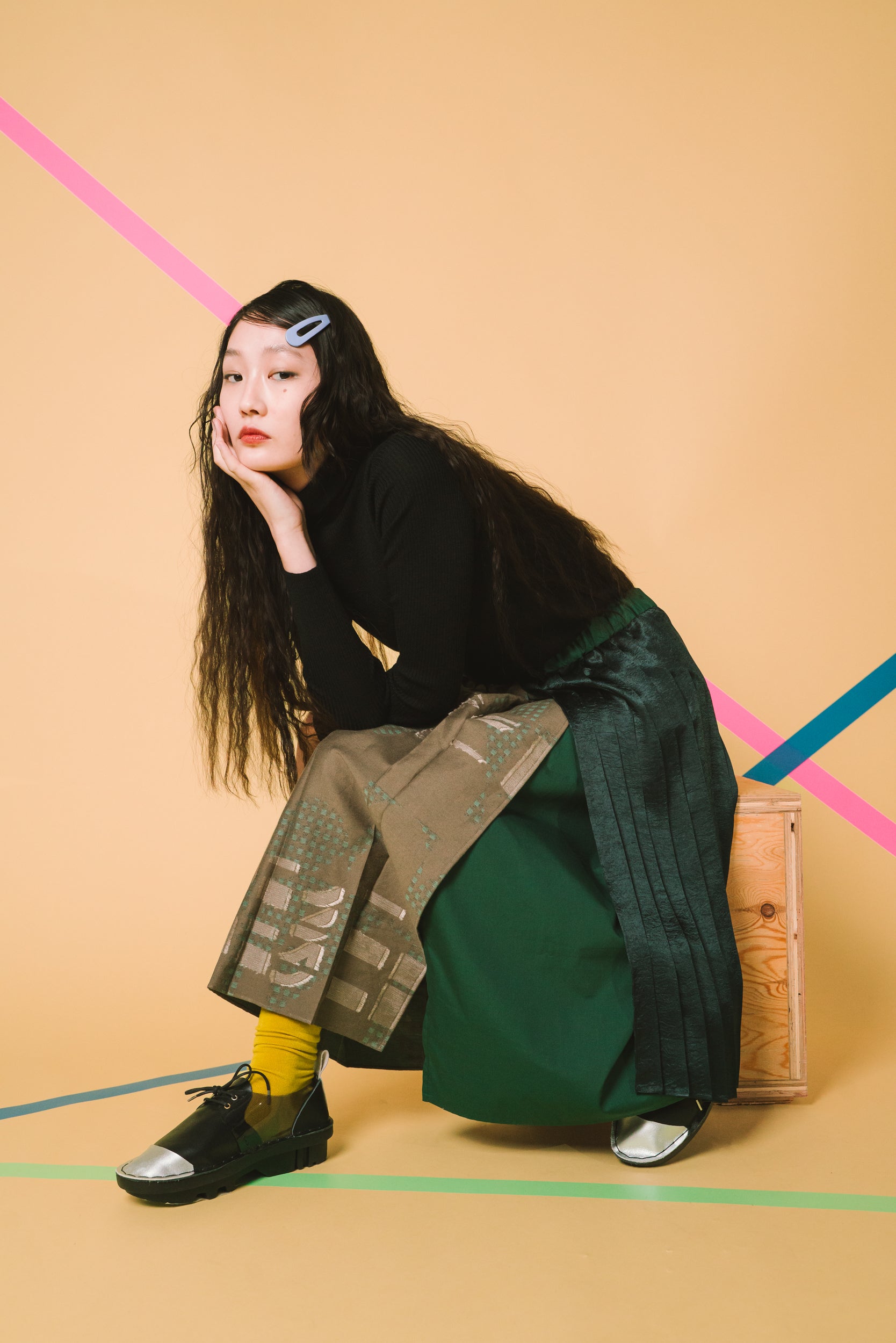 Hidden Gingham- スカート col:グリーン – POLS