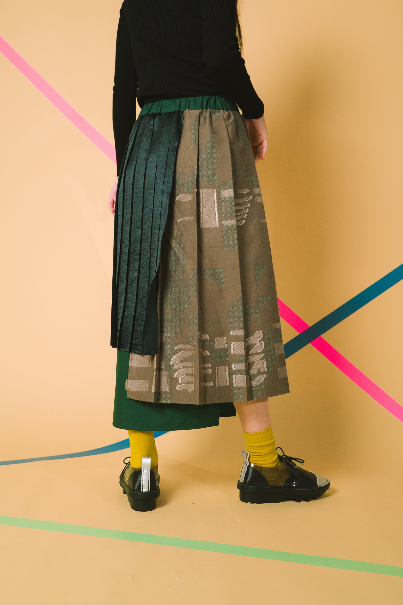 Hidden Gingham- スカート col:グリーン – POLS