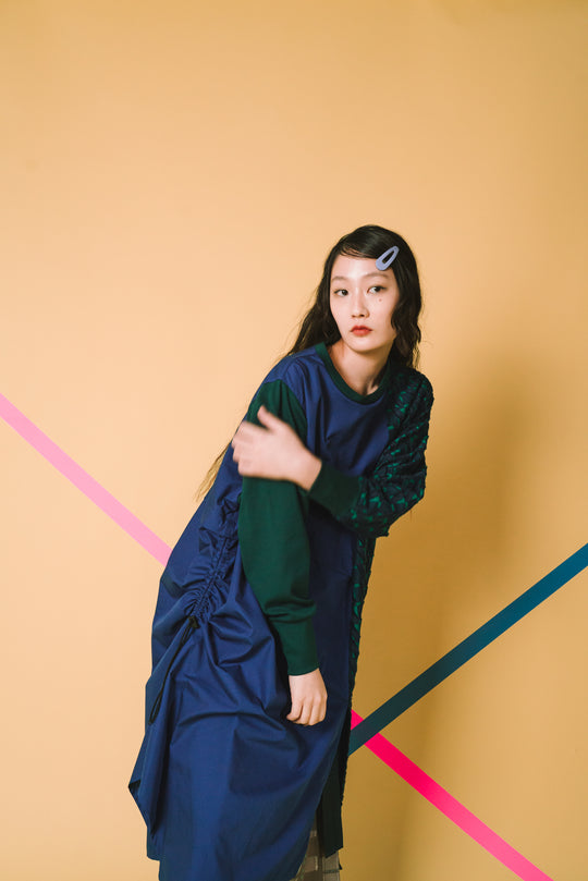 -Diagonal-　ワンピース　col:ネイビー