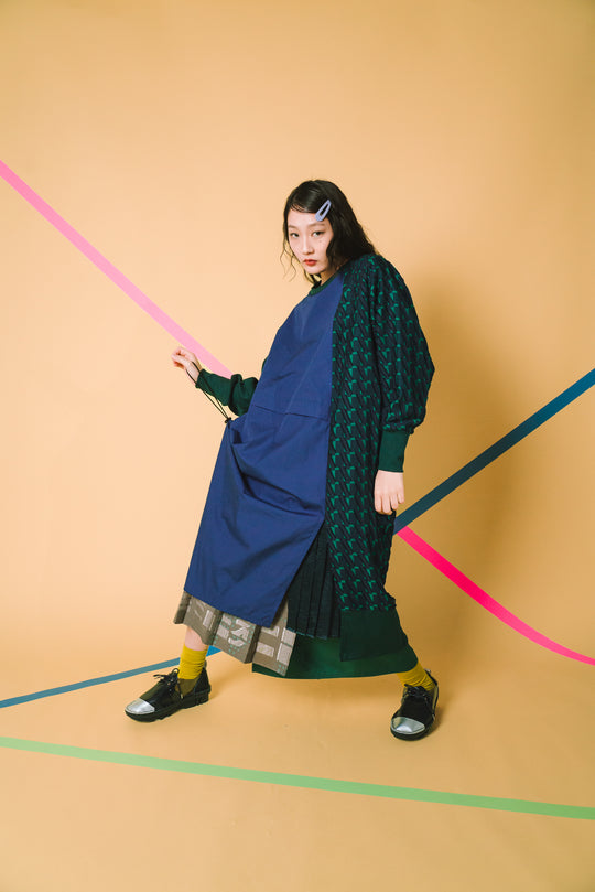 -Diagonal-　ワンピース　col:ネイビー