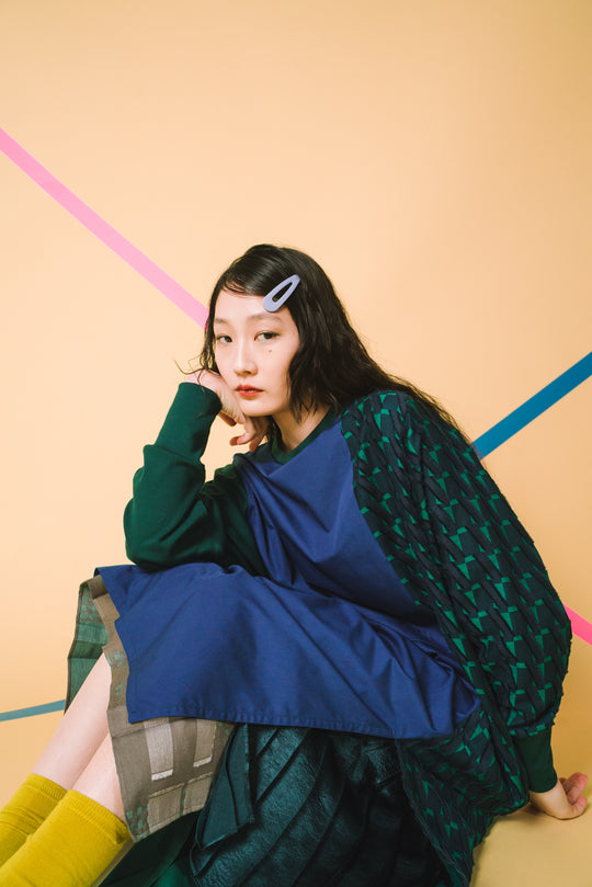 -Diagonal-　ワンピース　col:ネイビー