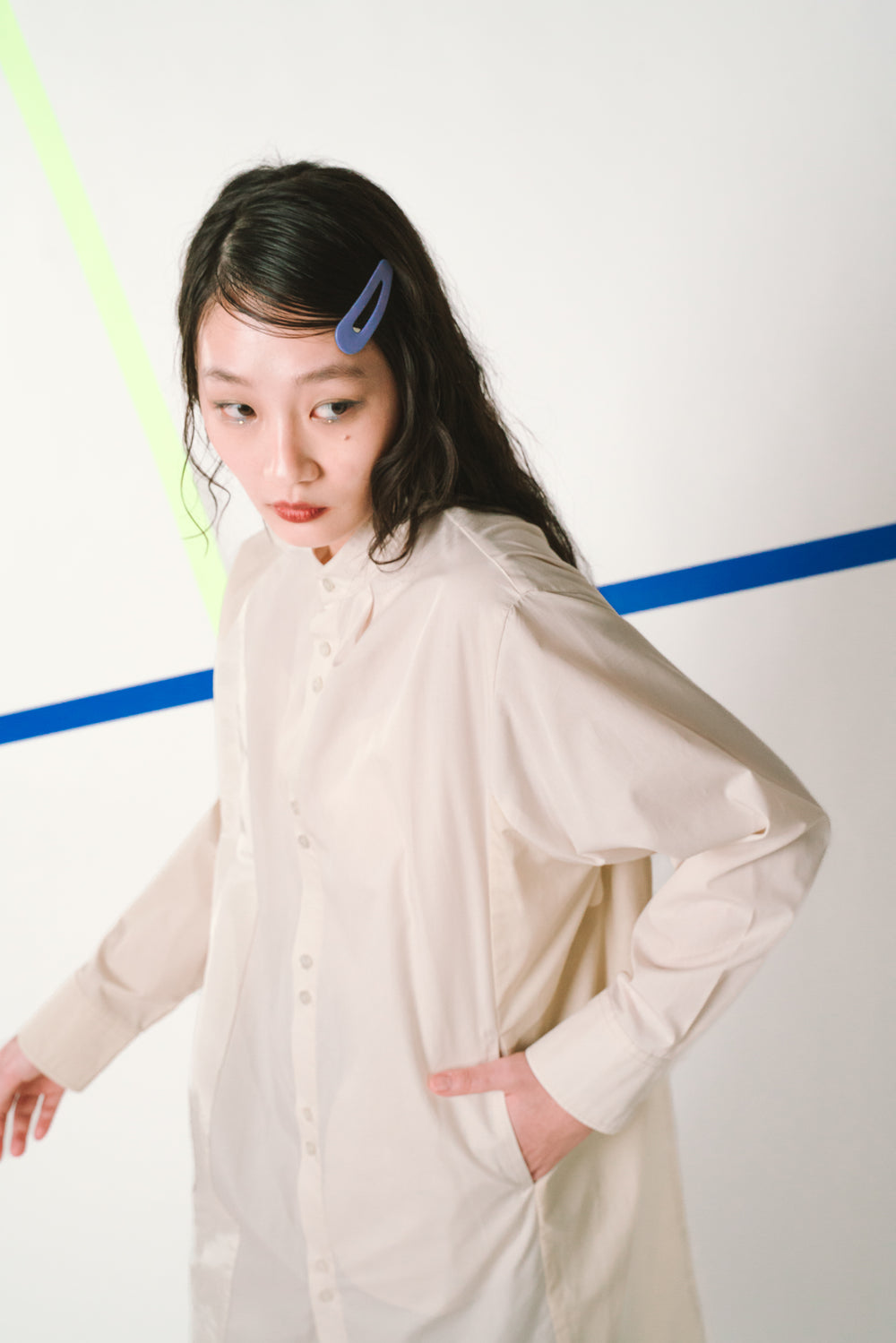 -TWIN BUTTON-　シャツワンピース　col:ベージュ