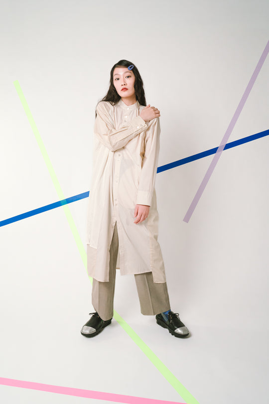 -TWIN BUTTON-　シャツワンピース　col:ベージュ