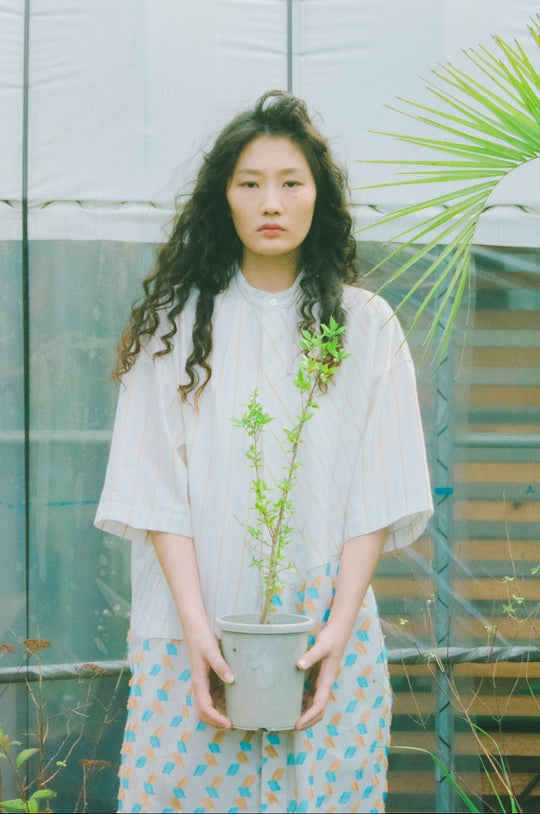 -FRAME-　シャツワンピース　col:ブルー