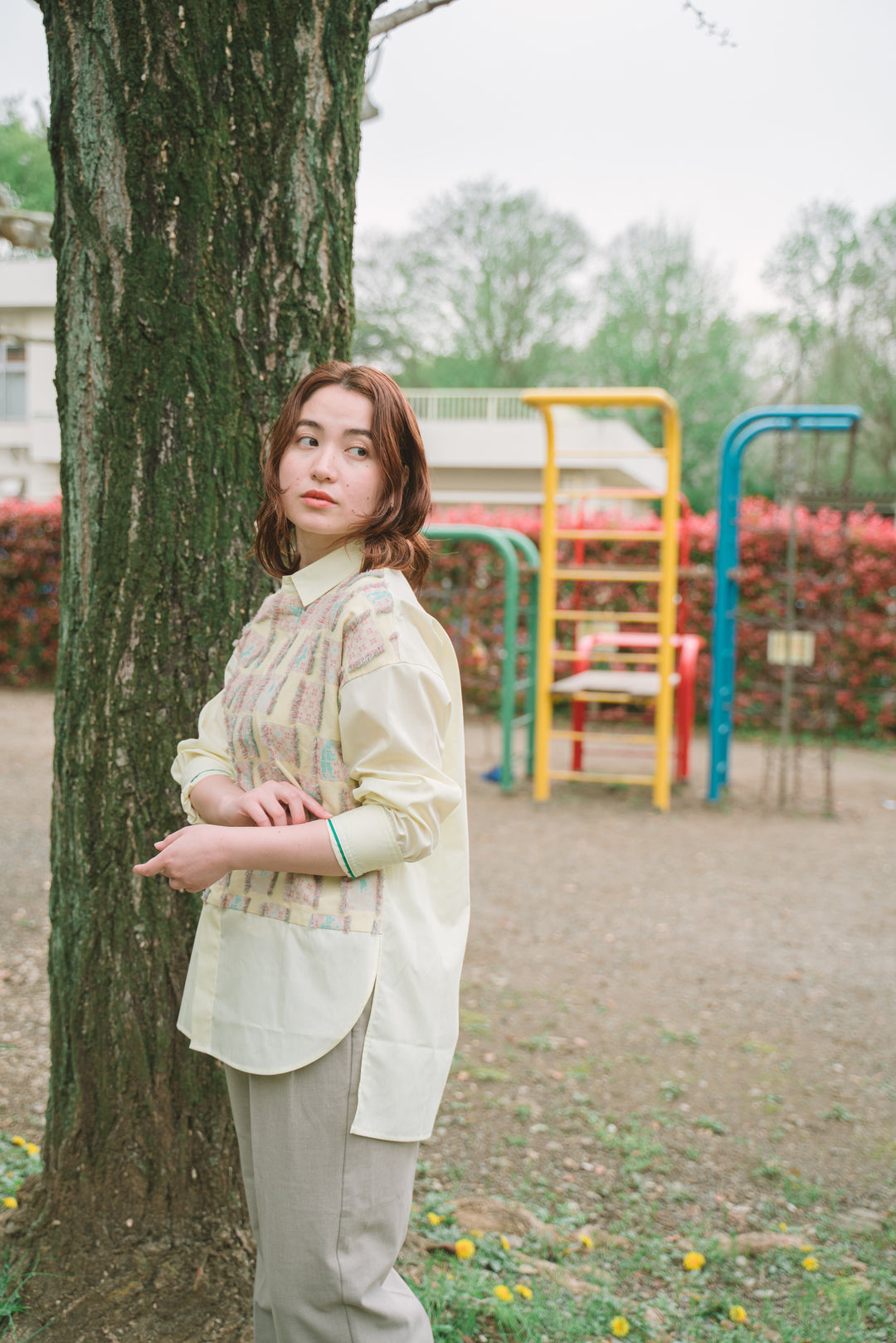 -Forest Check-　シャツ　col:クリーム