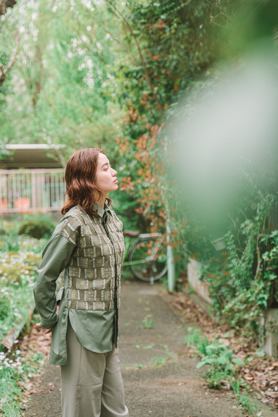 -Forest Check-　シャツ　col:カーキ
