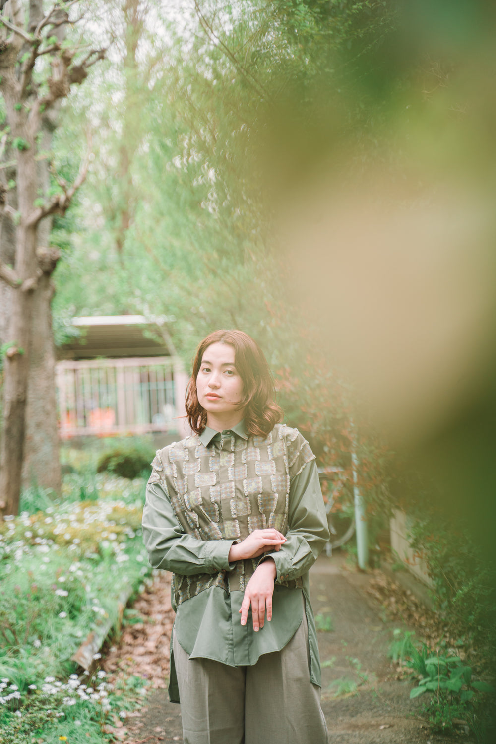 -Forest Check-　シャツ　col:カーキ