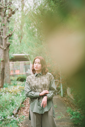 -Forest Check-　シャツ　col:カーキ