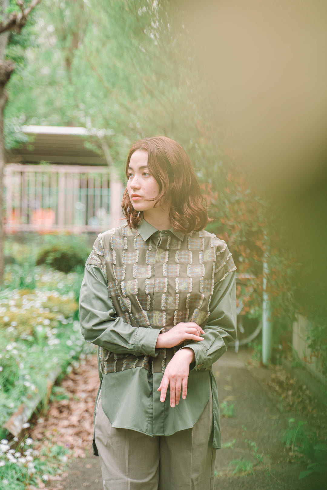 -Forest Check-　シャツ　col:カーキ