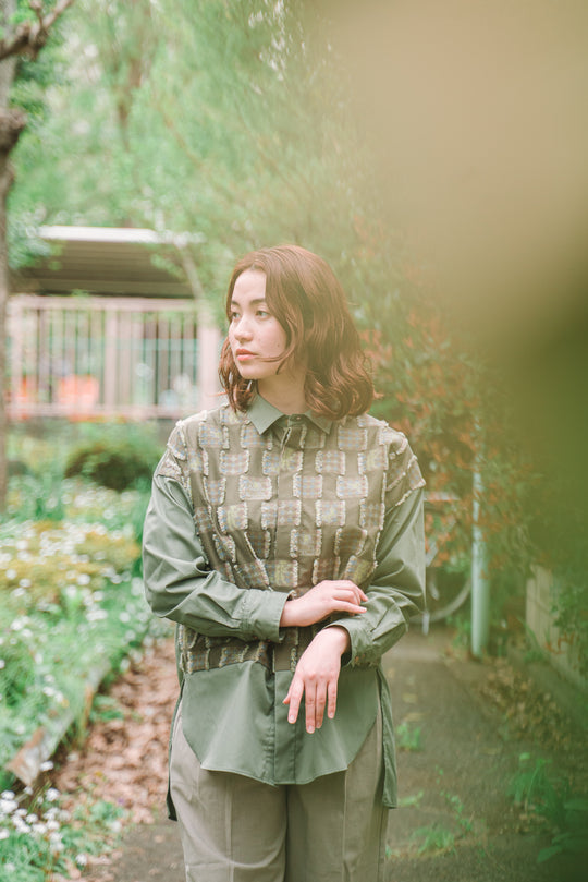 -Forest Check-　シャツ　col:カーキ