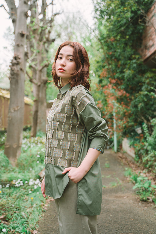 -Forest Check-　シャツ　col:カーキ