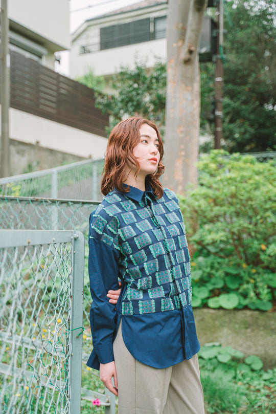 -Forest Check-　シャツ　col:ブルー