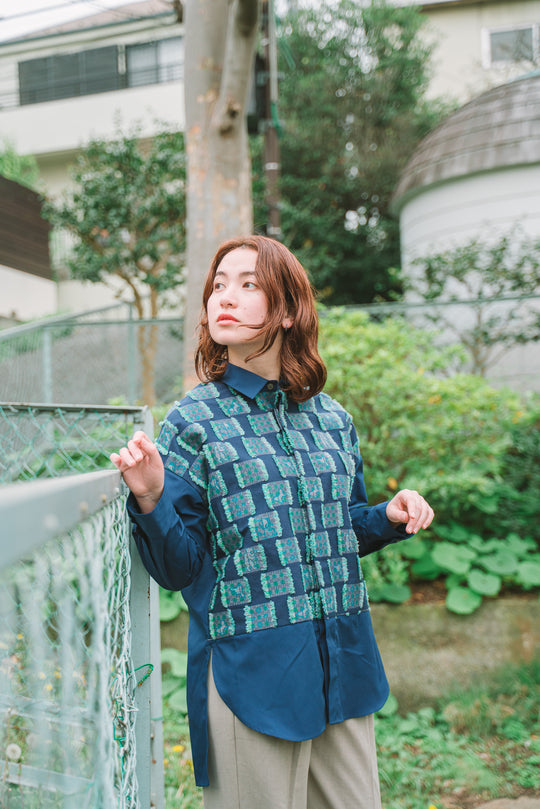 -Forest Check-　シャツ　col:ブルー
