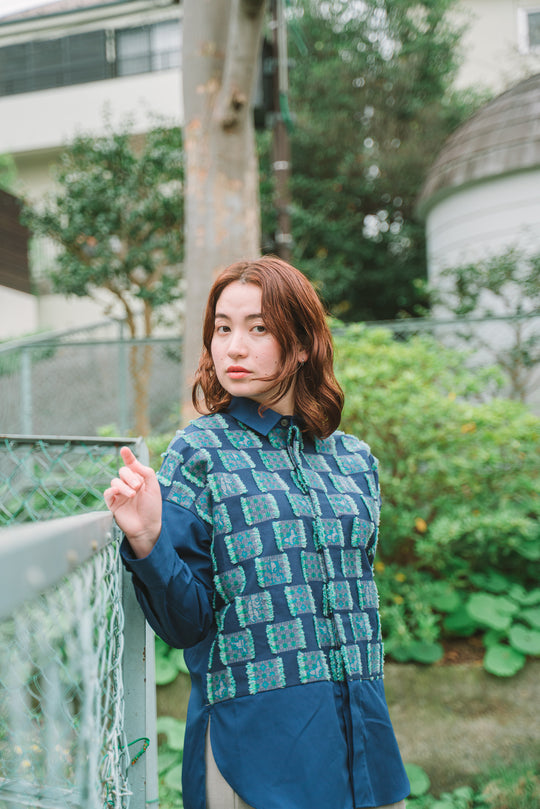 -Forest Check-　シャツ　col:ブルー