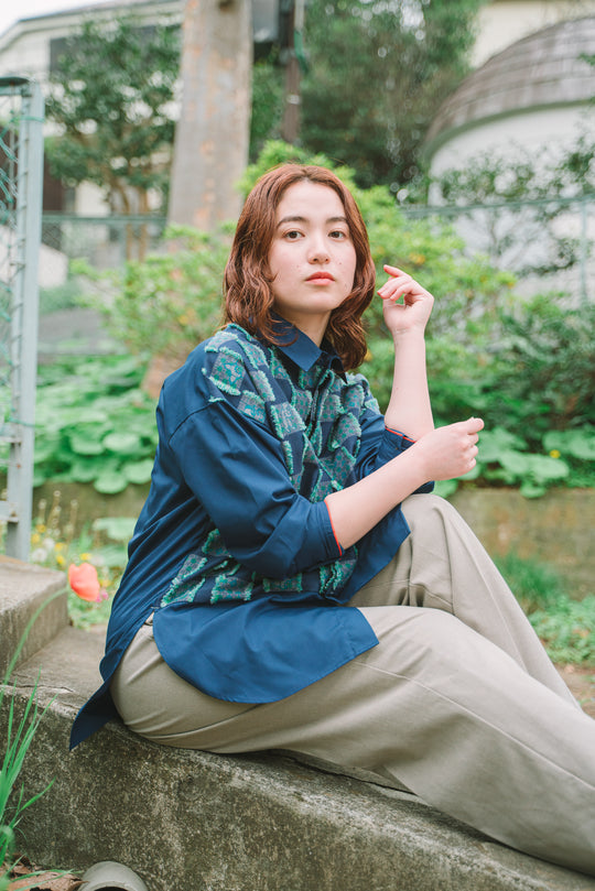 -Forest Check-　シャツ　col:ブルー