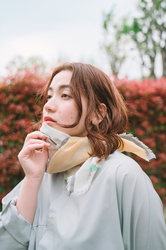 極細コットン播州織ストール　Sサイズ　col:ベージュ(BEG)