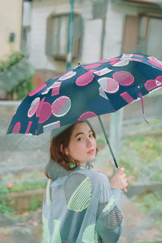 -POLS DOT-　折りたたみ晴雨兼用日傘　col:ネイビー